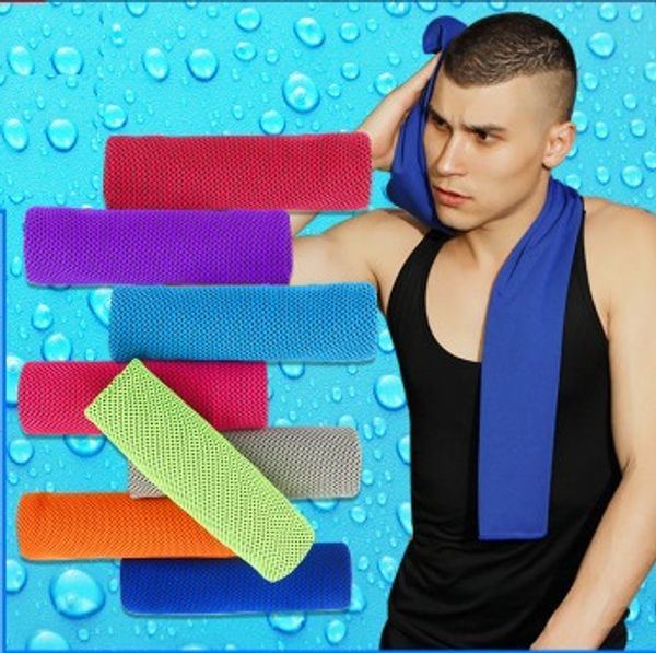 

sport ice towel 9 colors 30*100cm utility enduring instant cooling face towel heat relief reusable chill cool sport