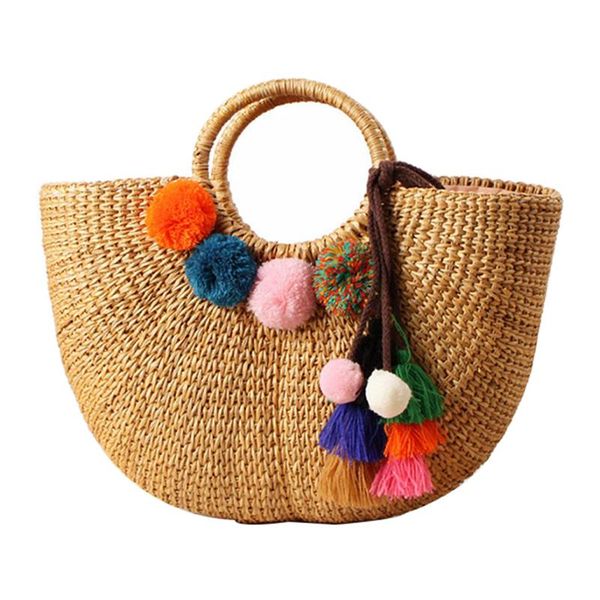 

straw bags for women 2019 fashion summer rattan bag handmade woven beach bag bohemia bali handbag bolsos mimbre