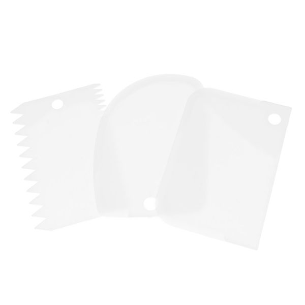 

3pcs/set durable lightweight plastic cake cream spatula scrapers kitchen baking tool