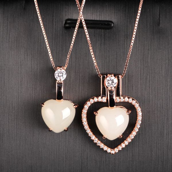 

white jade pendant heart-shaped amphibious with certificate of jade wholesale hetian pendant female personality, Silver