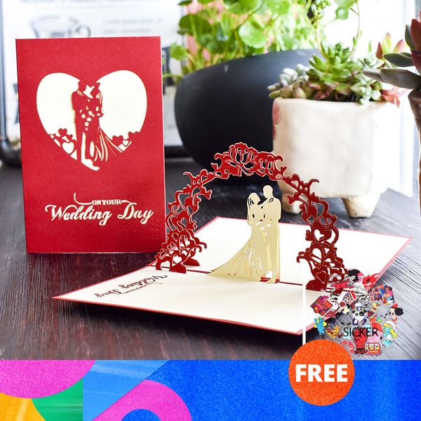 

10 pcs 3d greeting card with envelope sticker exquisite wedding invitation wedding style anniversary card party supplies