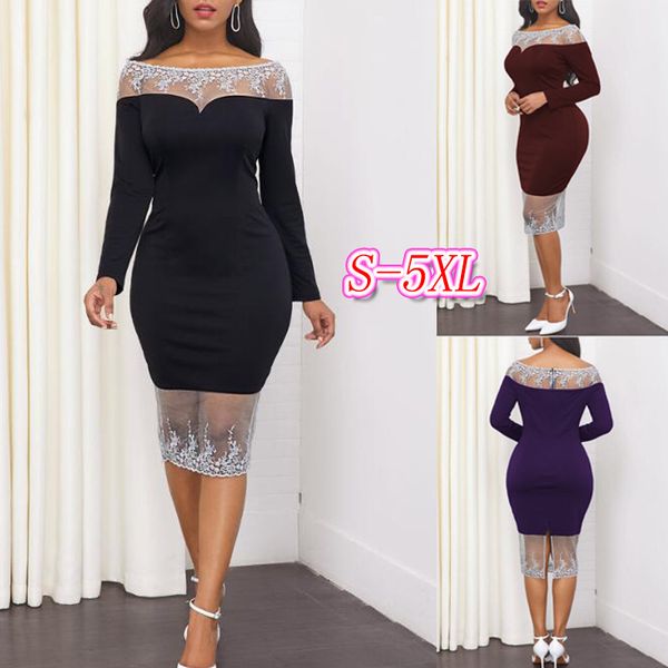 

женские дизайнерские платья одно плечо кружева сплит платье партии, Black;gray