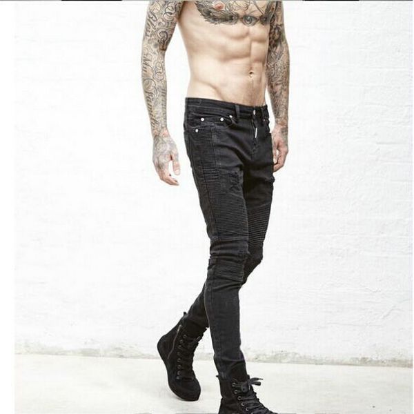 

black biker jeans mens skinny biker jeans slim fit stretch designer denim pants all waists kot pantolon disel, Blue
