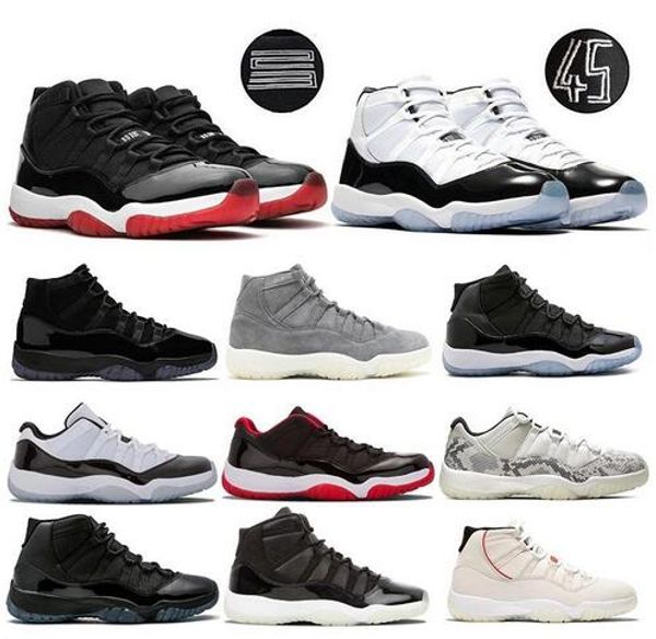 

with box stockx bred 11 basketball shoes 11s metallic silver concord 45 cap and gown gamma blue designer mens trainers sports sneakers 36-47