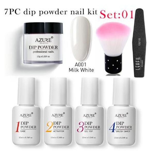 

7pcs/set pink glitter nail dipping kits base nail coat gel gradient color dip nail art set, Silver;gold