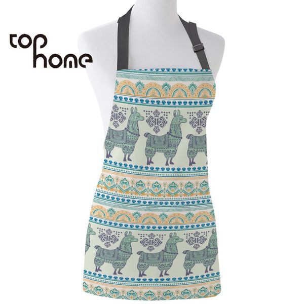

ome kitchen apron animal cute alpaca cartoon printed sleeveless canvas aprons for men women kids home cleaning tools