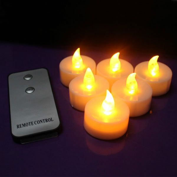 

100pcs led candle with remote control flameless candle yellow flicker tea lights candle battery operated tealight candles