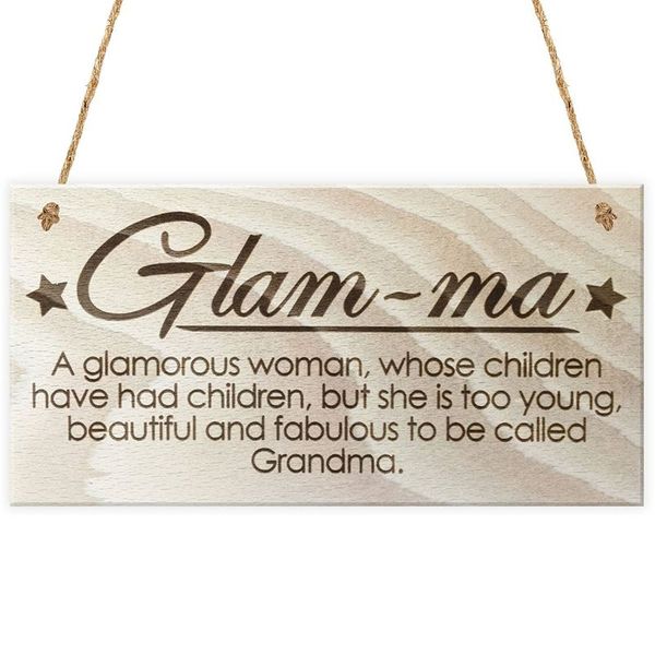 

glam-ma fabulous grandma love gift wooden hanging plaque gift sign