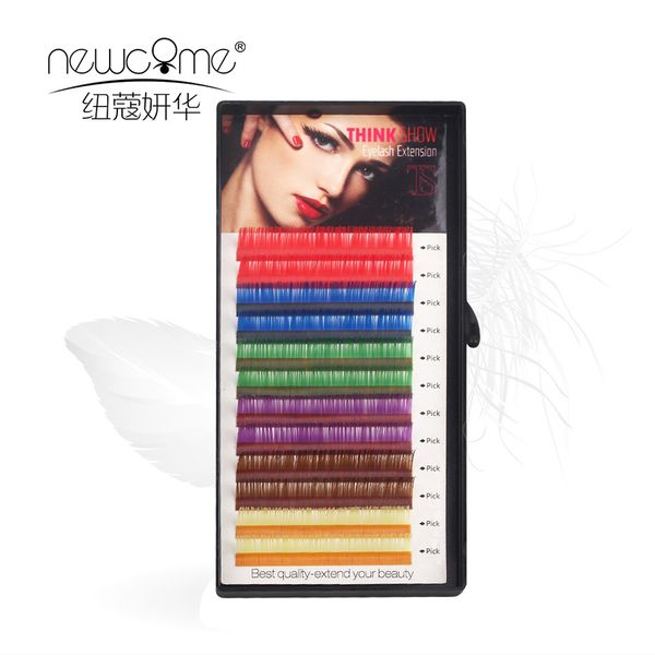 

thinkshow 12 rows/case silk color eyelash extension individual eyelash extension makeup beauty tools