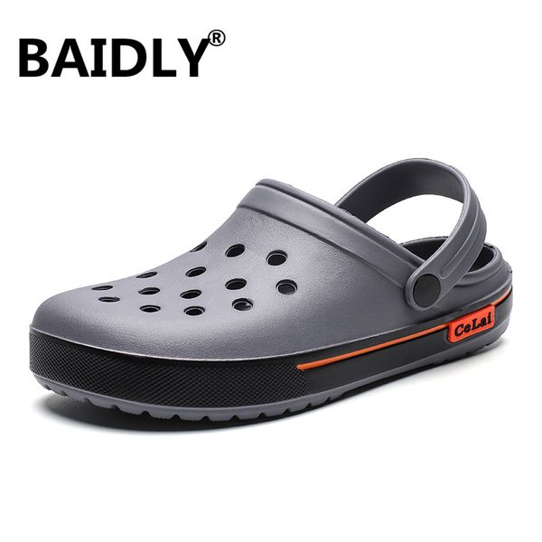 

men's summer shoes sandals new breathable men slippers lighted casual shoes outdoor comfort clogs men beach sandals, Black