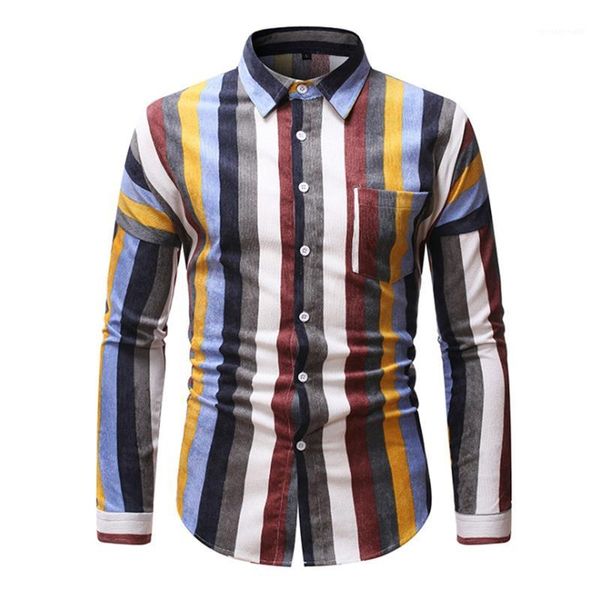 

color homme with pockets 2020 spring mens striped shirts lapel neck single breasted male tshirts contrast, White;black