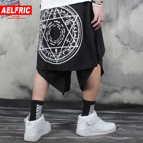 

aelfric harem pants men 2019 design hip hop sweatpants creative pattern 3d print irregular patchwork streetwear loose trousers, Black