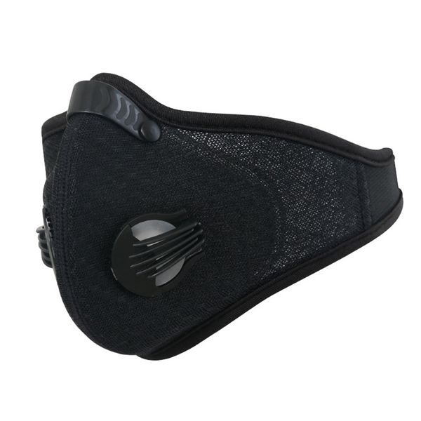 

activated carbon dustproof mask extra filter cotton sheet and valves for exhaust gas for running cycling activities, Black