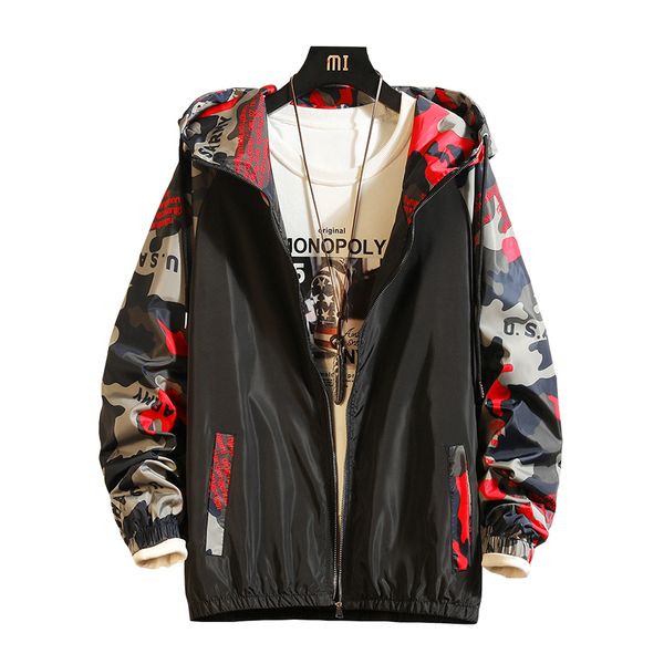 

men's shirt spring 2019 men's leisure jacket basic camouflage fan zipper light jacket firefighter's shirt, Black;brown
