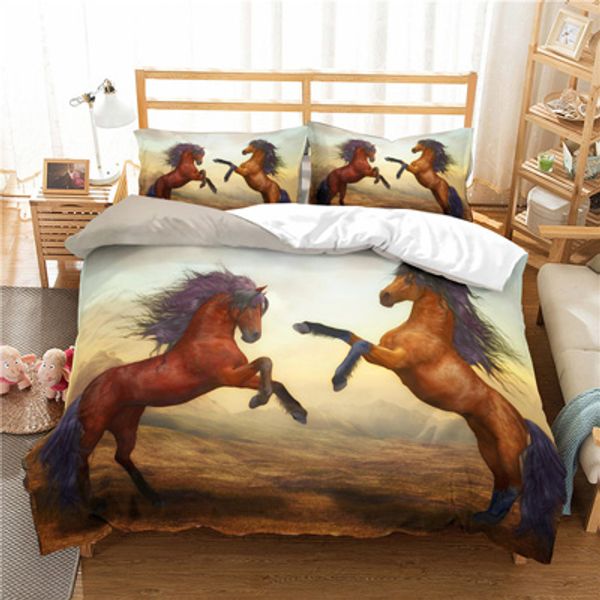 Animals Horse Bedding Set Include Bedclothes Bedspread Pillowcase