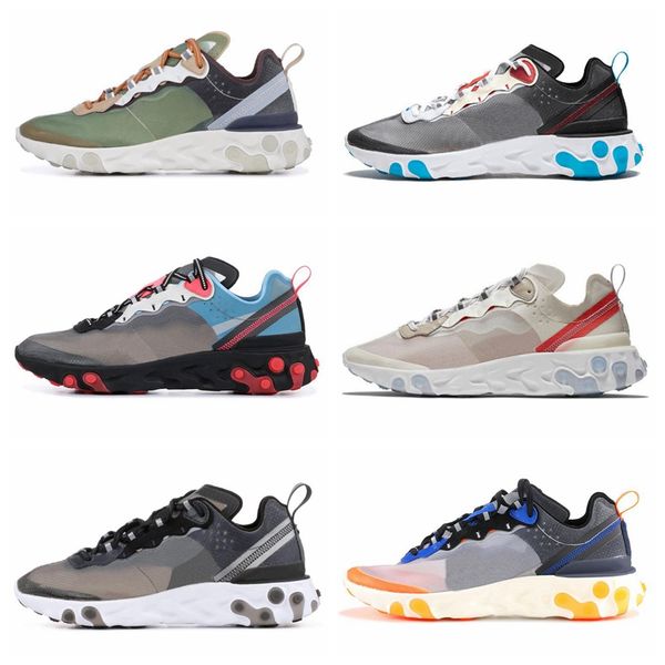 

2019 react elemen кроссовок для мужчин, женщин белого черного royal оттенок синего desert sand мужского дизайнера дышащего спортивной размер