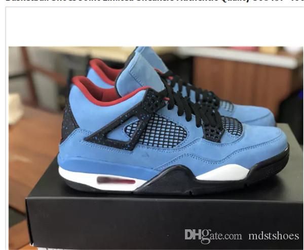 

2018 with box 4s iv 4 travis scot houston oiler cactus jack mens basketball shoes athletic sport sneakers