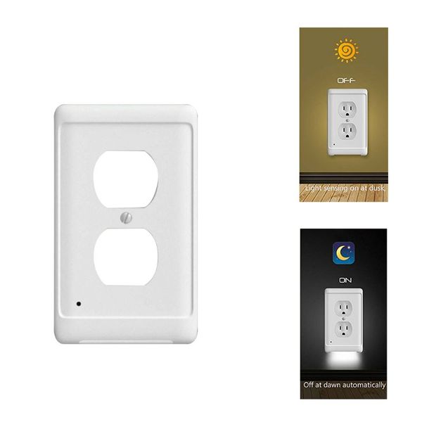 

night angel wall coverplate с автоматическим датчиком освещения и встроенным светодиодным guidelights для площади outlets-декор белой зажига