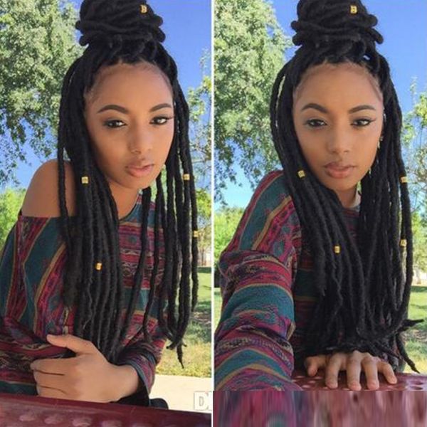 2019 18inch Soft Dreadlocks Crochet Braids Jumbo Dread Hairstyle Ombre Pure Color Synthetic Faux Locs Braiding Hair Extensions 24stands Pack From