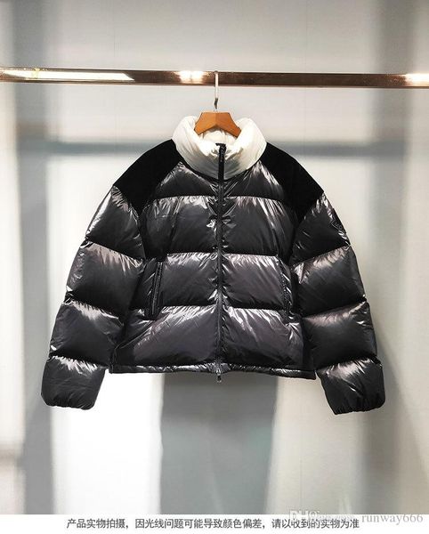 

2019 осень зима новое женское пальто на молнии буквы водолазка пуховик теплая верхняя одежда сгущает пуховик горячая распродажа, Black