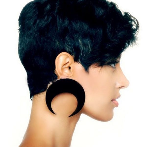 

large crescent moon drop earrings for women specular acrylic big earring jewelry eh109, Silver