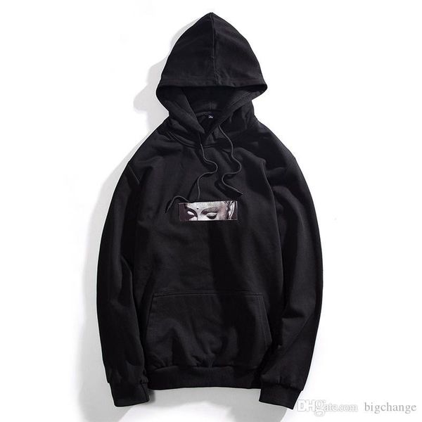 

mens sweater trend personality printing loose hooded mens sweater long sleeved hip hop casual shirt 3xl, Black