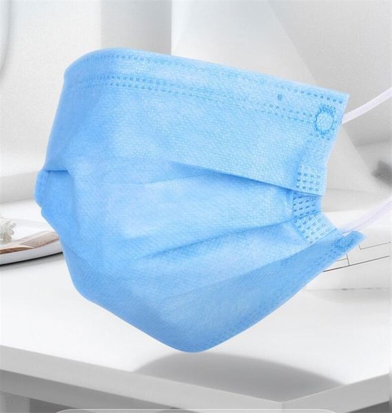 

dhl ship 1000 1pcs lot blue non woven pm2.5 face mask 3 layers dustproof earloop mouth masks household ha001 bsco