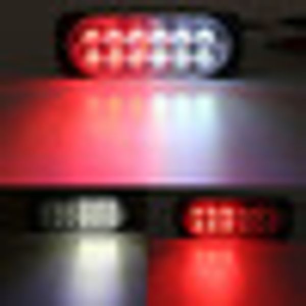 

12led car emergency hazard warn beacon strobe light bar grill red white lamp 36w