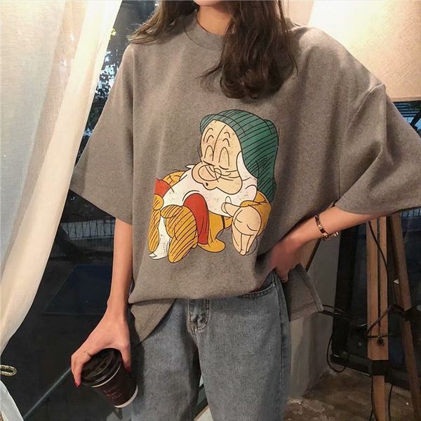 

2019 clothing summer clothes fat mm sister large size women's mid-long loose short-sleeved women's t-shirt belly 200 jin, White
