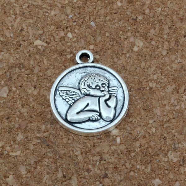 

Cupid Angel Charm Pendants 100Pcs/lot Antique silver alloy religion Fashion Jewelry DIY Fit Bracelets Necklace Earrings 18.8x22.2mm A-386