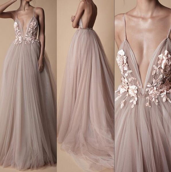 

tulle long evening dress 2020 new arrival backless court train flowers blush a line special occasion prom gowns custom made, Black;red