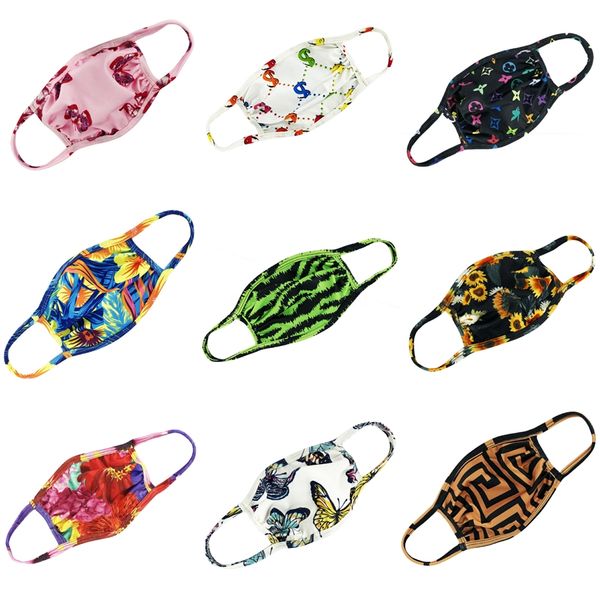 

in stock designer printed face mask 3 layer ear-loop dust mouth masks kids er 3-ply non-woven anti dust mask soft breathable outdo #816, Black