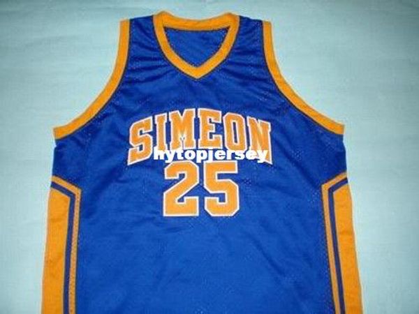 

дешевого мужского деррик роуз simeon high school джерси синего new любого размером xs - 5xl retro баскетбольного ncaa college, Black