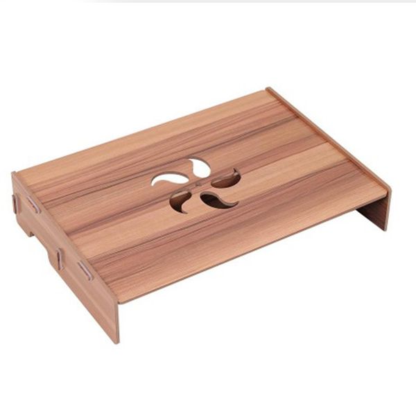 2019 Wood Desk Organizer Computer Monitor Stand Laptop Riser Holder Desktop With Keyboard Wiring Slot For School Office From Aldrichy