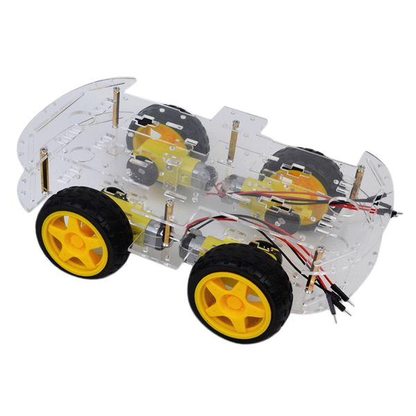 

4wd dual layer acrylic transparent geared motor drive rc electronic race car toys