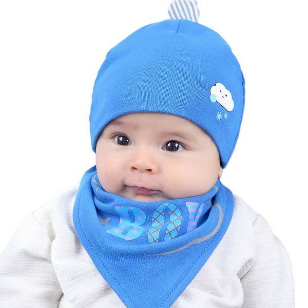 

baby hat winter baby accessories set warm solid color infant cap+baby bibs 2pcs newborn hat sets, Yellow