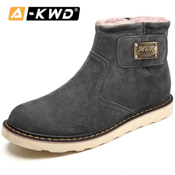 

fashion sneakers shoes chausure homme warm men snow boots waterproof upper winter men boots high works shoes 44, Black