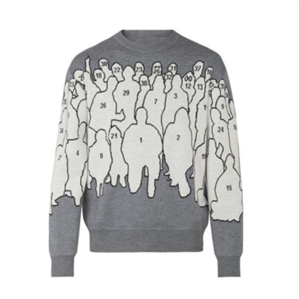 

шерстяной свитер высшего качества для мужчин и женщин характер виттон буквы жаккардовые вязаные свитера повседневный свободный зимний пулове, White;black