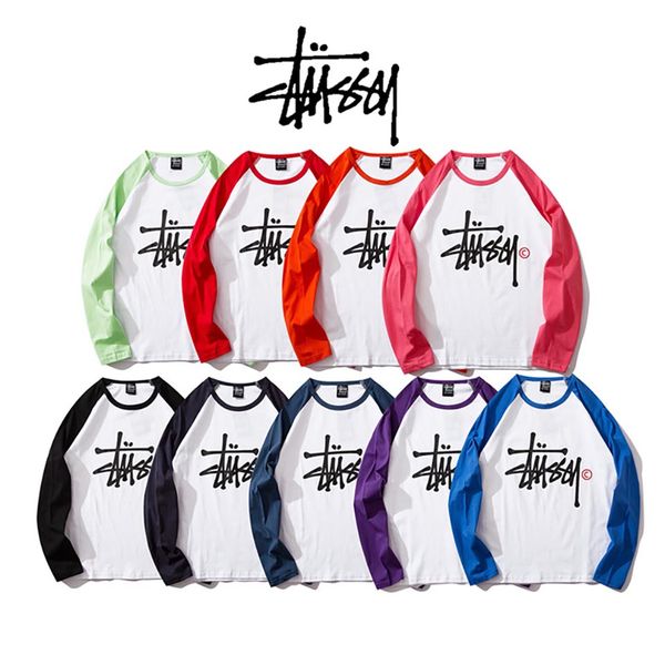 

stussys designer hoodie luxury fashion men women hoodies classic logo printed long-sleeved t-shirt casual wild color matching sweatshirt, Black