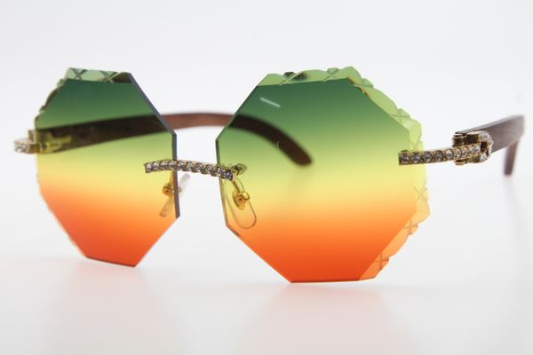 

new style shield 4189706 rimless natural wood sunglasses wood stone diamond glasses with box carved red outdoors driving glasses, White;black