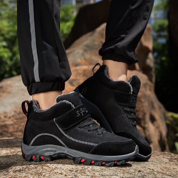 

baideng suede winter hiking shoes men women high tactical boots antiskid trekking mountain sneakers sports size 36-45