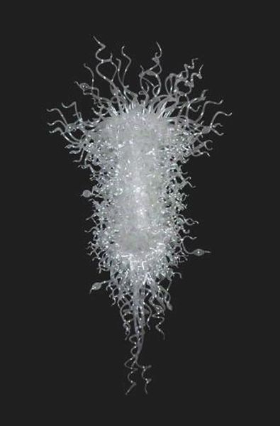 

artistic transparent clear white borosilicate glass ec ul led light handcraft blown glass chandelier lighting 48 inches long- girban brand