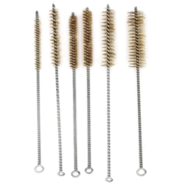 

6 pcs brass tube cleaning brush wire brush set cleaning polishing tool brass wire set for pipe tube cylinder bores cleanin
