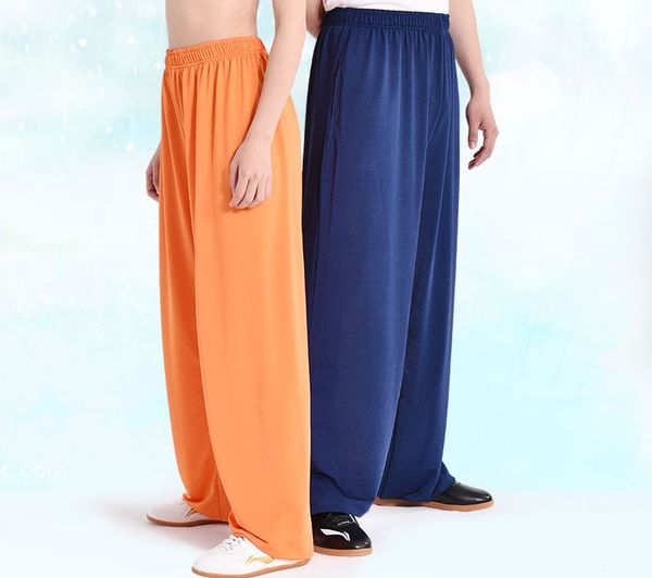 

9colors martial arts training pants summer loose practise tai chi chuan trousers purple/orange/blue, Black;red