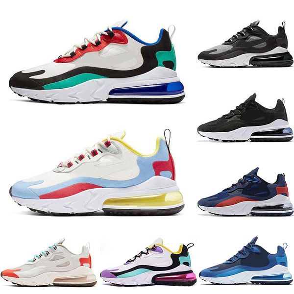 

2019 new react men running shoes bauhaus optical triple black fashion womens trainer breathable sports sneakers us 5.5-11, White;red