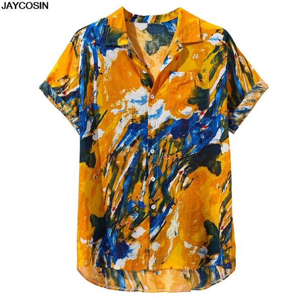 

klv hawaiian shirt linen shirts men 2019 summer beach shirt blouse men ethnic short sleeve casual vintage blouse camisas 9813, White;black