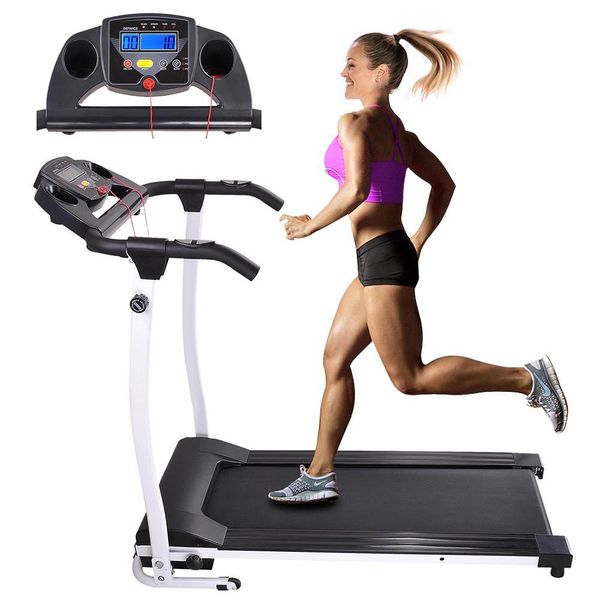 

1100 watts foldable electric treadmill white, Black;blue