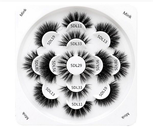 

2019 new 7 pairs natural 6d mink false eyelashes long lashes extension thick wispy fluffy handmade big eye makeup tools