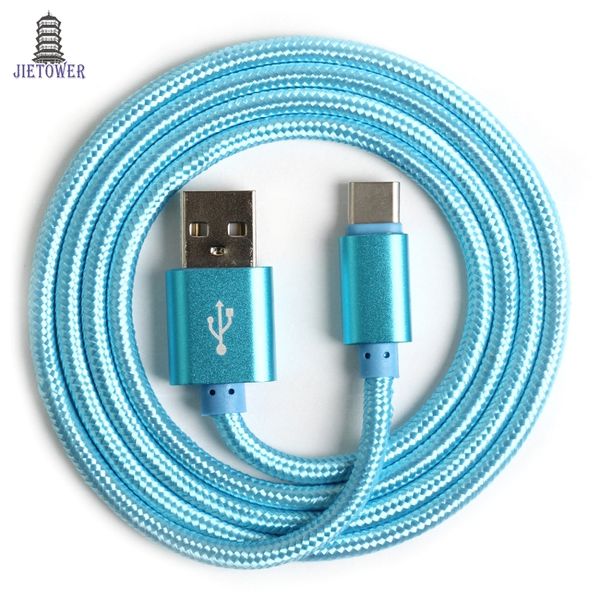 

500pcs/lot nylon usb type c/micro usb data sync charger cable for zenpad 3s z582kl for blu pure xr, vivo type c usb 3.1 charging cable