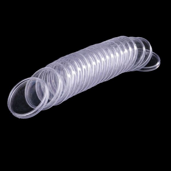 

120x clear round case boxes transparent coins holder 19mm/45mm for collector